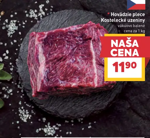 Hovädzie plece Kostelecké údeniny vákuovo balené