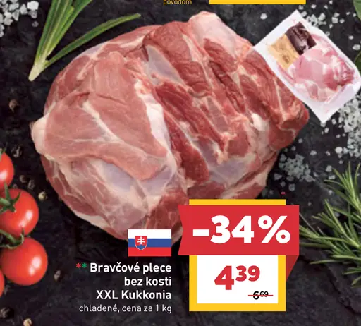 Bravčové plece bez kosti XXL Kuchyňa, chladené