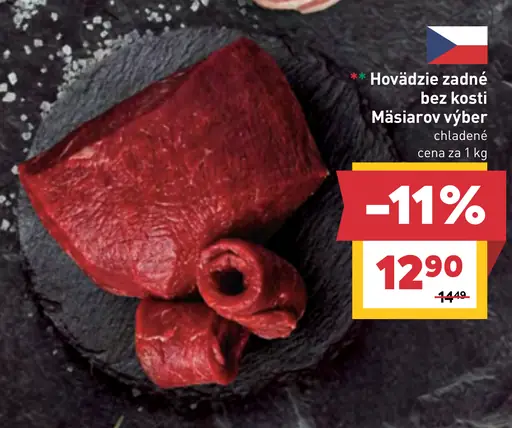 Hovädzie zadné bez kosti Mäsiarov výber chladené