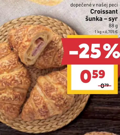 Croissant šunka - syr