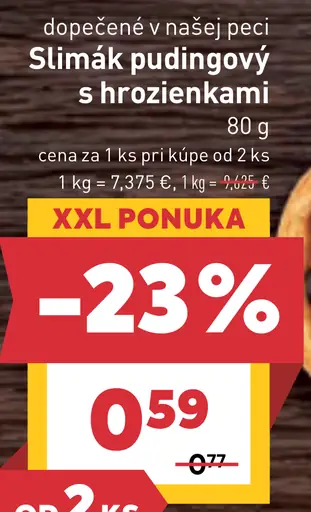 Slimák pudingový s hrozienkami
