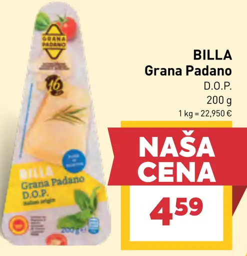 BILLA Grana padano D.O.P.
