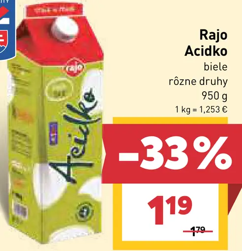 Rajo Acidko biele rôzne druhy