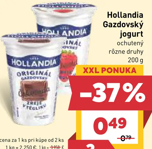 Hollandia originál gazdovský jogurt rôzne druhy