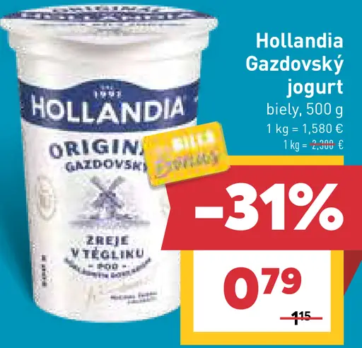 Hollandia Gazdovský biely jogurt
