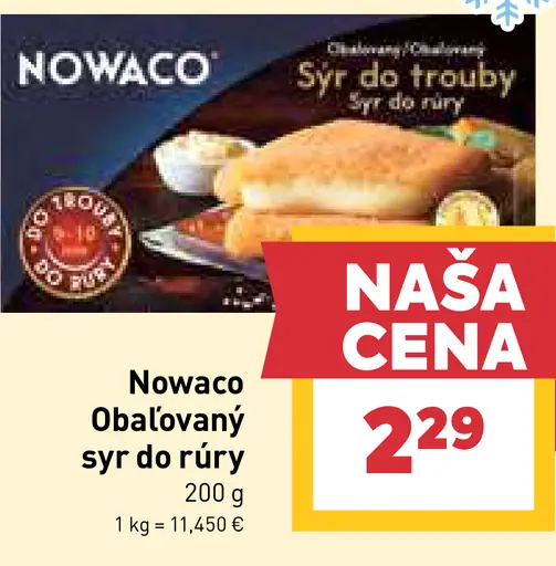 Nowaco obaľovaný syr do rúry