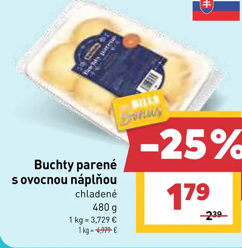 Buchty parené s ovocnou náplňou, chladené