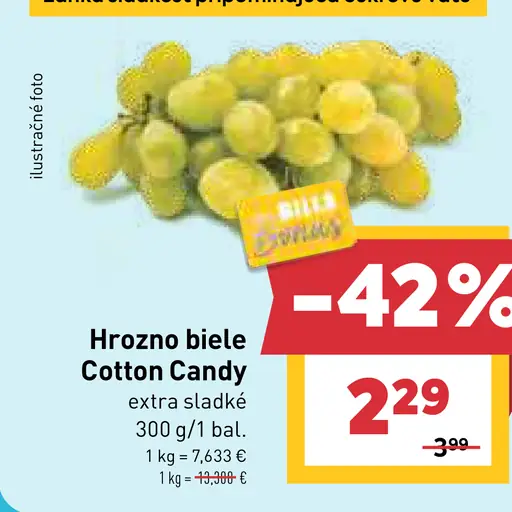 Cotton Candy biele hrozno, extra sladké