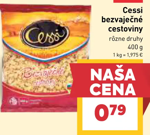 Cessi bezvaječné cestoviny rôzne druhy