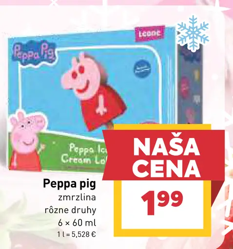 Peppa Pig zmrzlina, rôzne druhy