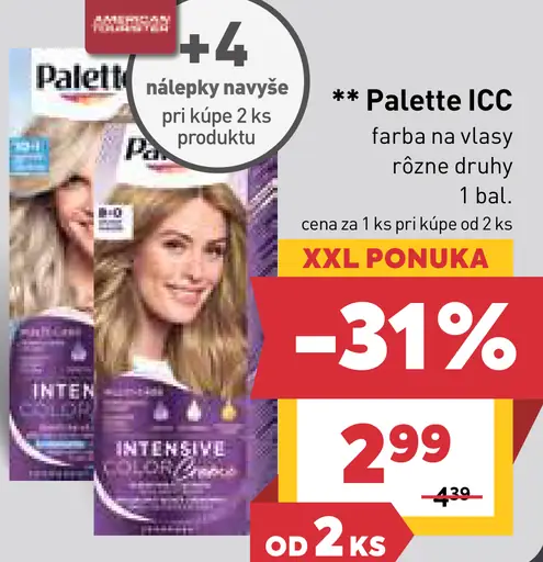 Palette ICC farba na vlasy