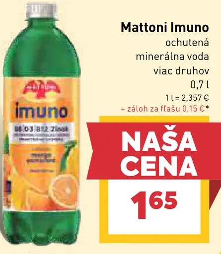 Mattoni Imuno ochutená minerálna voda