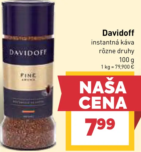 Davidoff instantná káva rôzne druhy