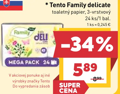 Tento Family Delicate toaletný papier