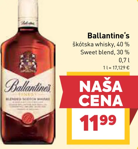 Ballantine's škótska whisky Sweet Blend