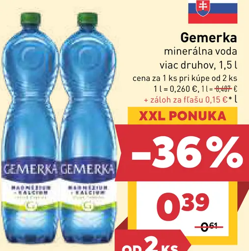 GemerkA minerálna voda viac druhov