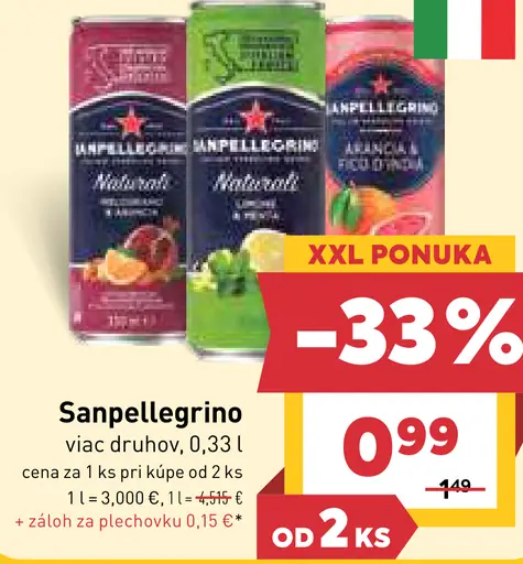 S.Pellegrino minerálna voda, viac druhov