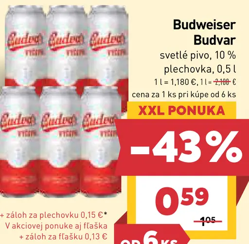 Budweiser Budvar svetlé pivo plechovka
