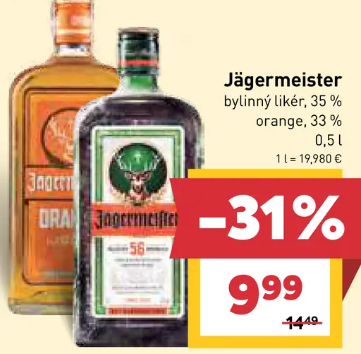 Jägermeister Orange bylinný likér pomaranč