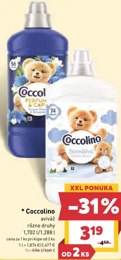 Coccolino aviváž rôzne druhy