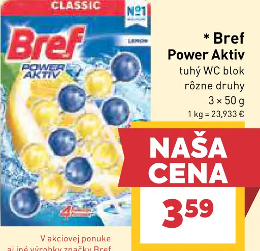 Bref Power Aktiv tuhý WC blok rôzne druhy