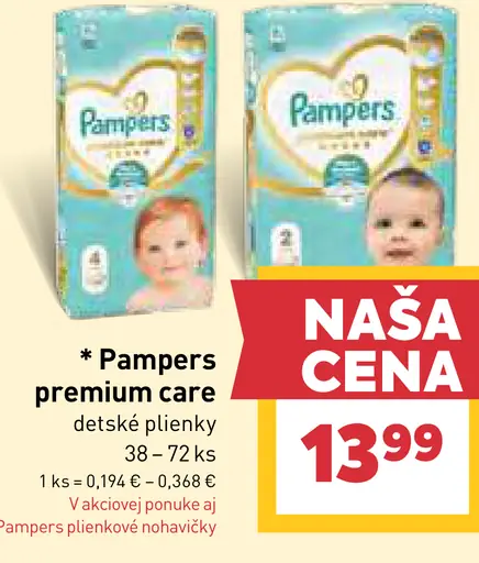 Pampers premium care detské plienky