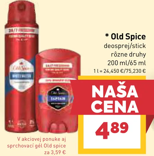 Old Spice dezodorant v spreji a tyčinkový dezodorant, rôzne druhy