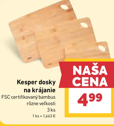 Kesper dosky na krájanie z FSC certifikovaného bambusu, rôzne veľkosti