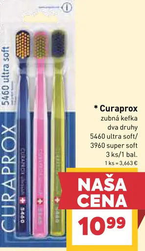Curaprox zubná kefka 5460 ultra soft alebo 3960 super soft 3 ks