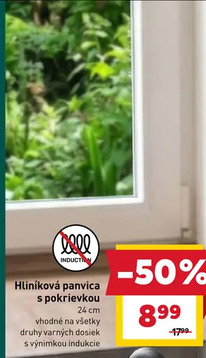 Hliníková panvica s pokrievkou, vhodná na všetky druhy varných dosiek s výnimkou indukcie