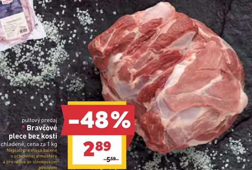 Bravčové plece bez kosti chladené