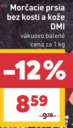 DMI morčacie prsia bez kosti a kože vákuovo balené