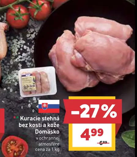 Domäsko kuracie stehná bez kosti a kože, chladené