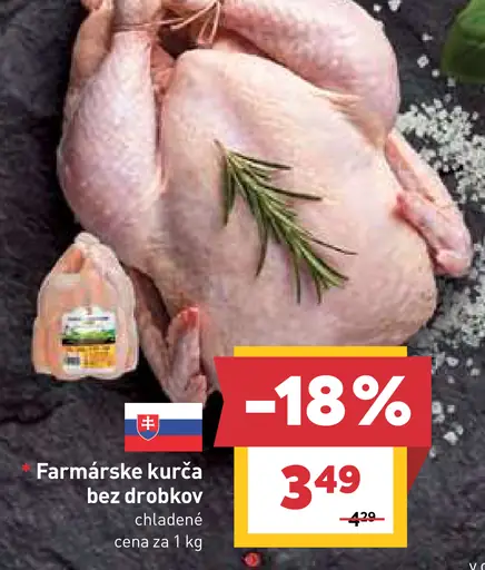 Farmárske kurča chladené balené