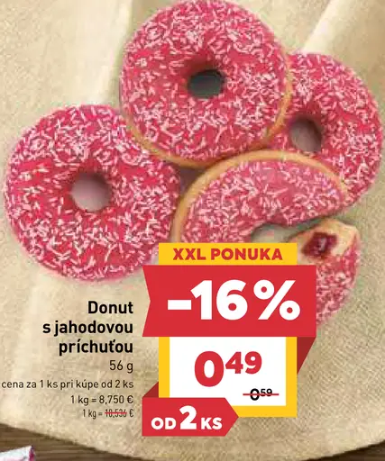 Donut s jahodovou príchuťou