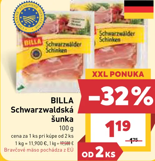 BILLA Schwarzwaldská šunka