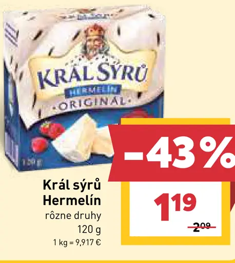 Král sýrů Hermelín, rôzne druhy