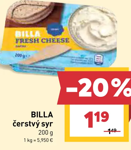 BILLA čerstvý syr