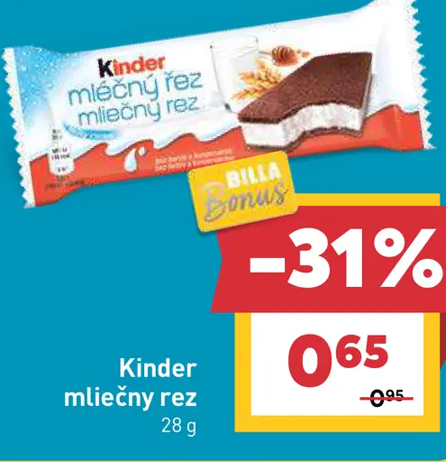 Kinder Mliečny rez