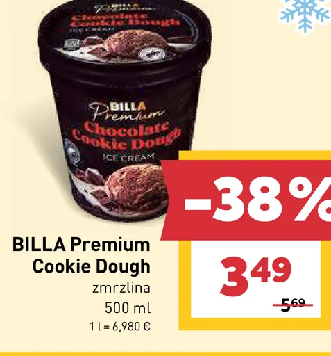 BILLA Premium Cookie Dough zmrzlina