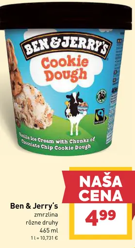 Ben & Jerry's zmrzlina Cookie Dough, rôzne druhy