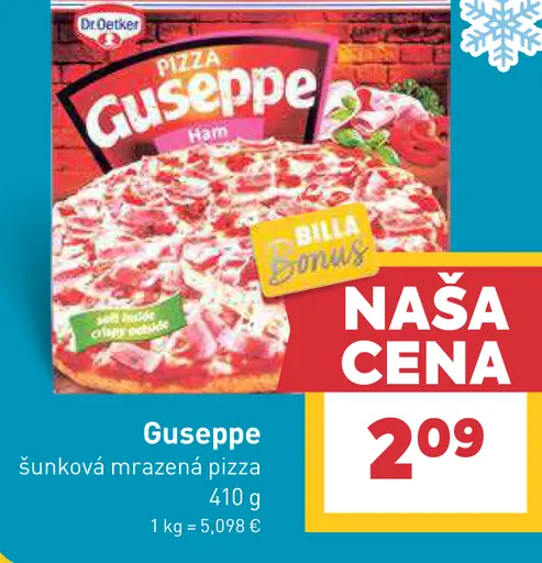 Dr. Oetker Guseppe pizza mrazená Ham