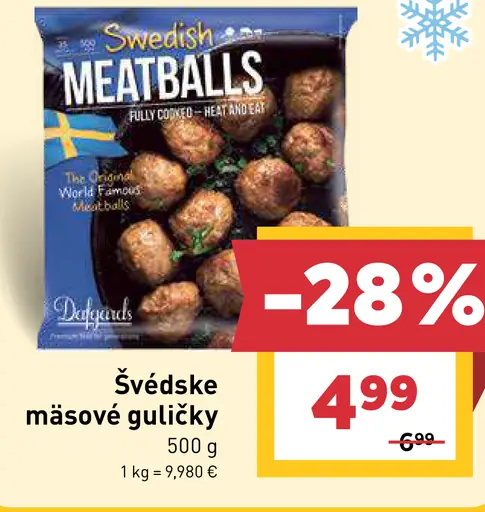 BILLA Švédske mäsové guľky