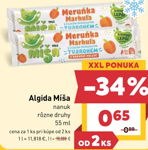 Algida Míša nanuk, rôzne druhy