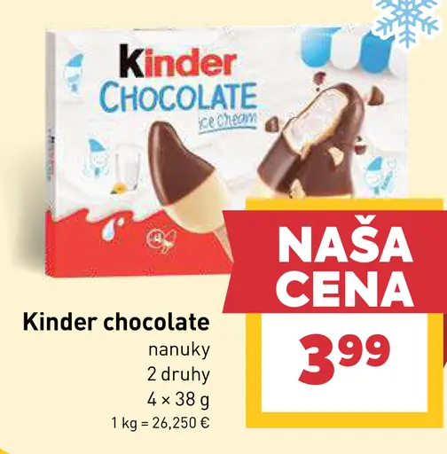 Kinder Chocolate nanuky 2 druhy