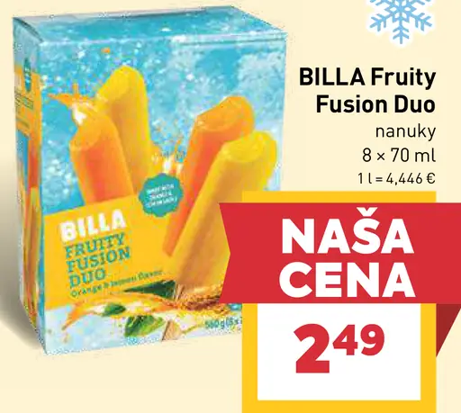 BILLA Fruity Fusion Duo nanuky