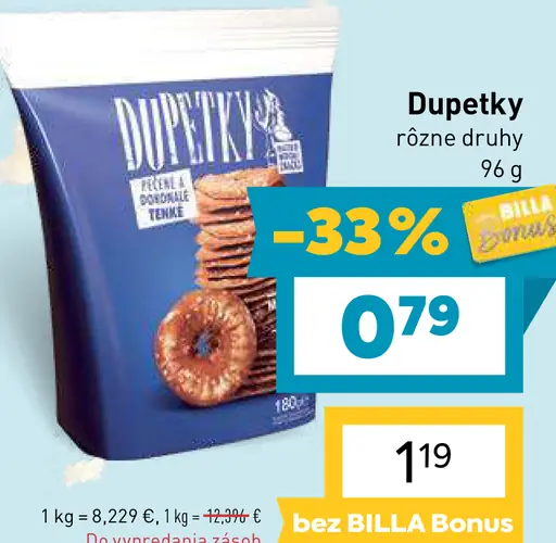 Dupetky rôzne druhy