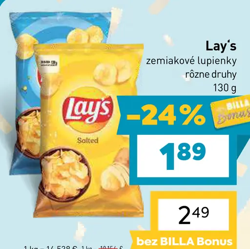 Lay's zemiakové lupienky rôzne druhy
