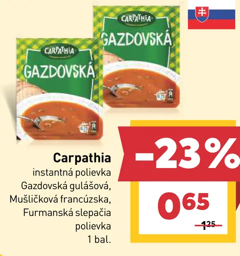 Carpathia instantná polievka Gazdovská guľášová