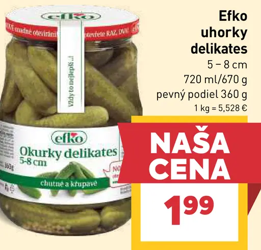 Efko uhorky delikates 5-8 cm